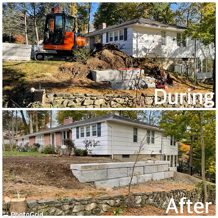 retaining wall before and after 1